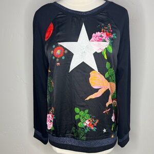 Black Floral Star Sweatshirt
